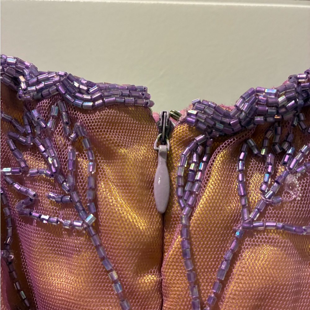 Caché Y2K Vintage Beaded Sequins Mermaid Strapless Gown, XXS - Picture 4 of 12